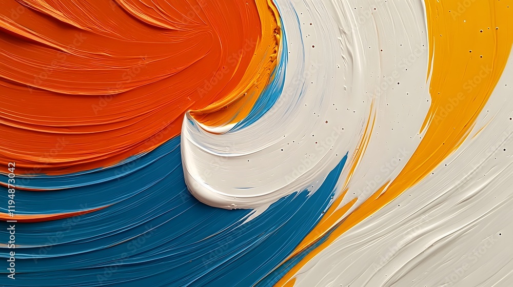 Poster vibrant swirls of colorful paint creating dynamic texture on a canvas surface for artistic and abstr