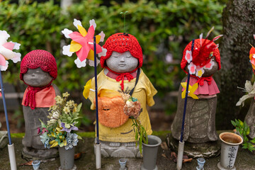 Jizo Statues, The Guardian Deity of Children and Travelers at Zojo-Ji, Tokyo, Japan