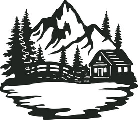 black and white landscape design template