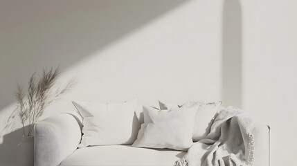A minimalist living area with clean lines and soft light accents that create serenity.