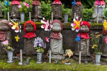 Jizo Statues, The Guardian Deity of Children and Travelers at Zojo-Ji, Tokyo, Japan