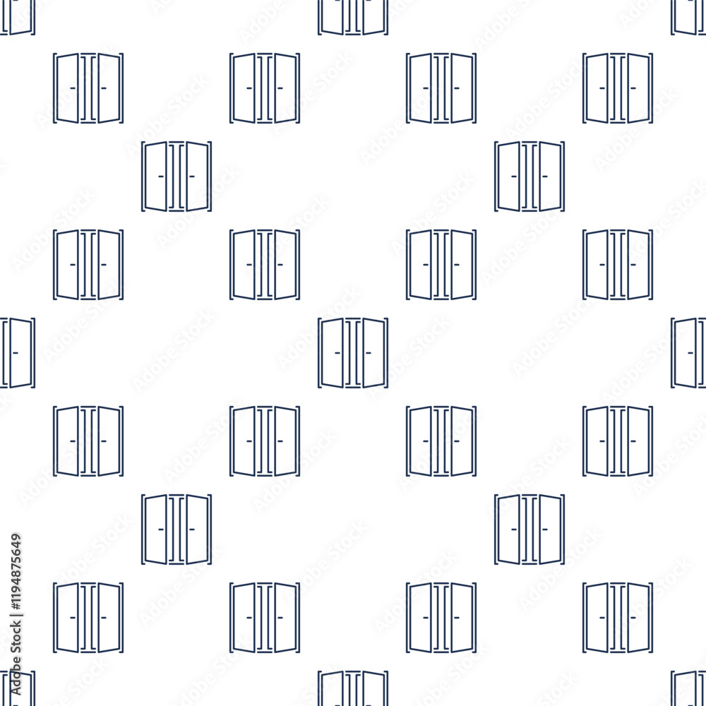 Poster open window vector square outline seamless pattern