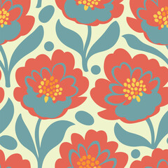 Seamless flowers Pattern, Vector illustration, Wildflower design for fabric, print, websites, fashion, wallpapers.