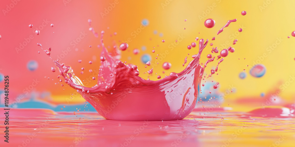 Poster Abstract Colorful Splash 3D Background for Generative and Dynamic Art Projects
