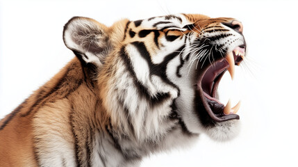 Fototapeta premium tiger roaring on white background