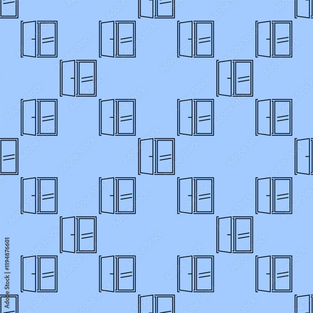 Poster vector apartment window linear seamless pattern