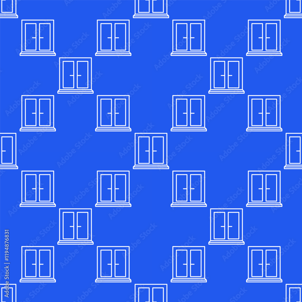 Poster vector closed window minimal linear seamless pattern