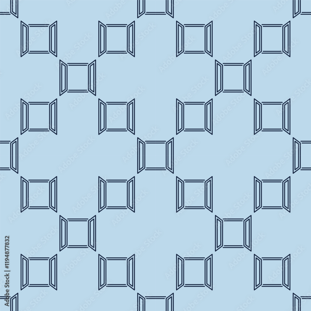 Aufkleber vector wide opened glass window seamless pattern in thin line style