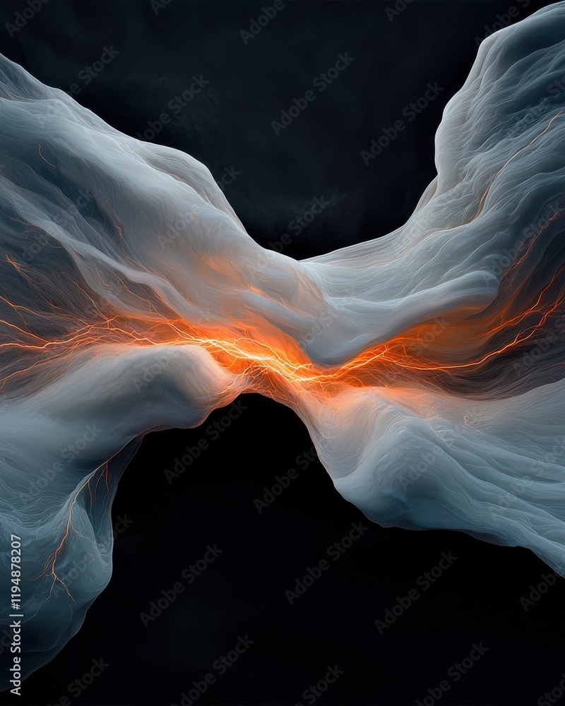 Poster dynamic electrified lines crossing a dark background abstract art modern design digital environment 