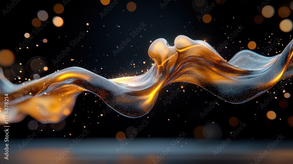 Aufkleber dynamic glowing dust trails abstract art studio environment illuminated background creative visualiz