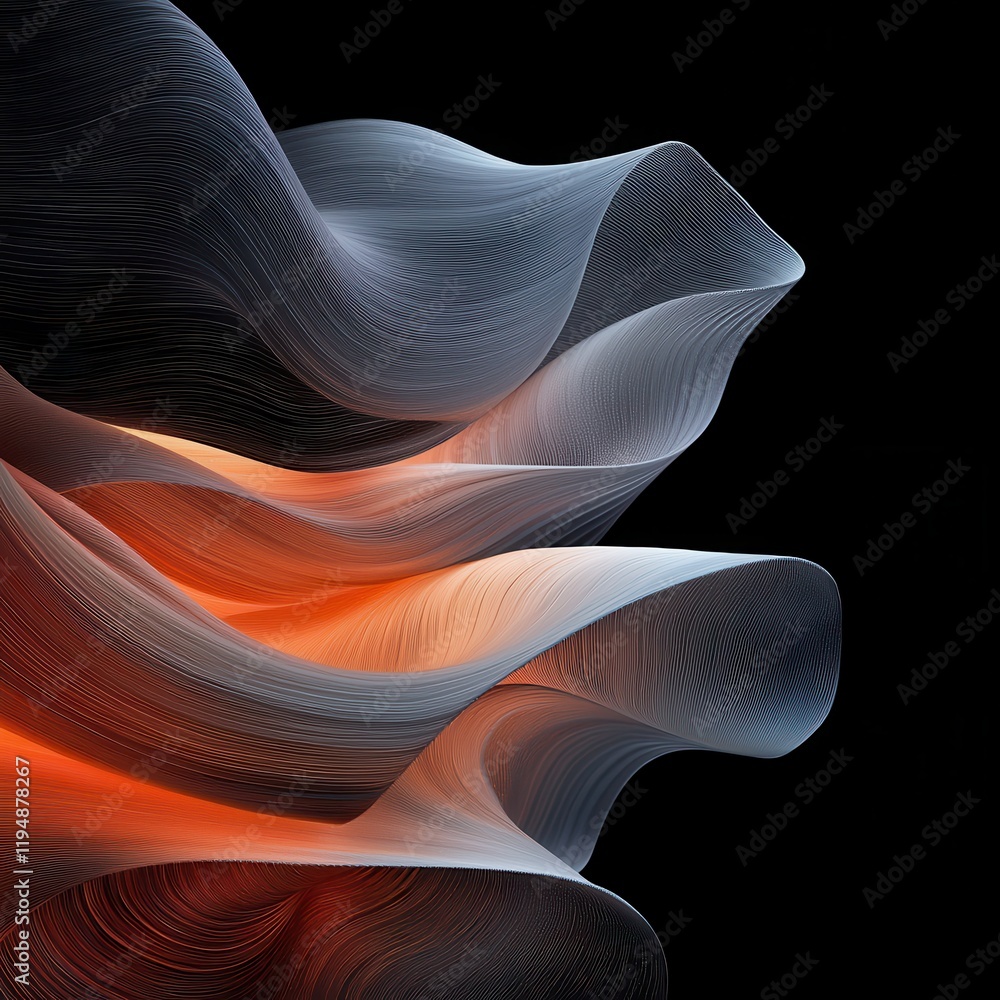 Poster dynamic trails of glowing dust spiraling inward in a digital universe abstract art futuristic enviro