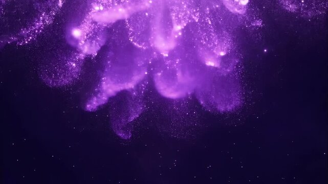 magical of sparkling purple particles raining down like pixie dust