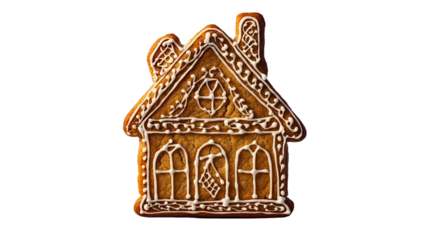 gingerbread house shaped cookie for christmas