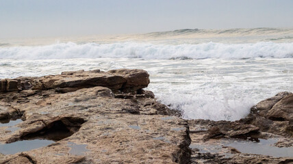 Seascape view of the south coast in Margate, located in South Africa 