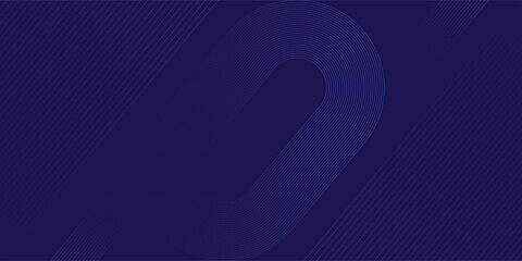 Dark blue background. Geometric round lines and stripes design. Modern shiny blue gradient lines
