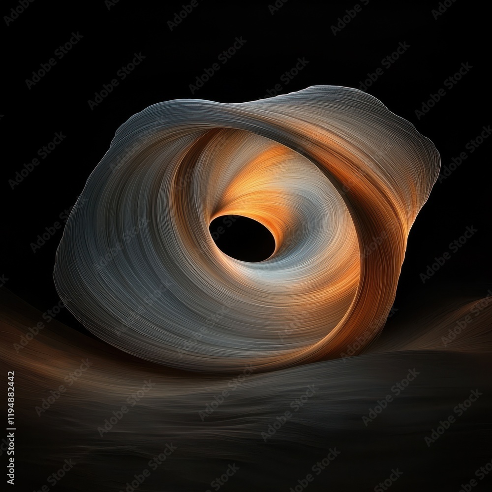 Aufkleber dynamic trails of glowing dust spiraling inward abstract art digital creation dark environment close