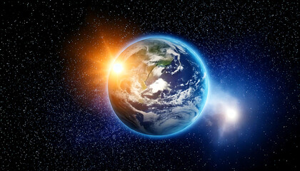 Fototapeta premium 青き星 ― 宇宙の宝石、地球 AI生成