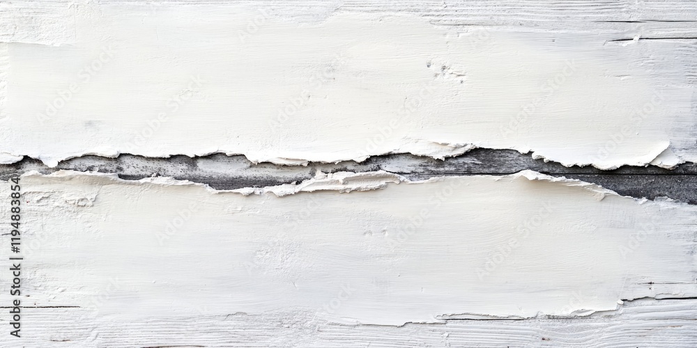 Poster textured white abstract background with rough edges on a weathered wooden surface, featuring a subtl