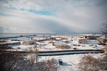 Fototapeta premium Snow and scenery in winter in Hokkaido, Japan