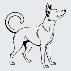 Dog line art imagevector  and illustration