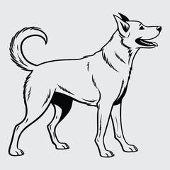 Dog line art imagevector  and illustration