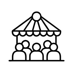amusement park crowd icon, amusement park crowd line art - simple line art of amusement park crowd, perfect for amusement park crowd logos and icons and themed design 