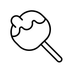 candy apple icon, candy apple line art - simple line art of candy apple, perfect for candy apple logos and icons and themed design 