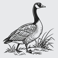 Goose image silhouette vector art and illustration