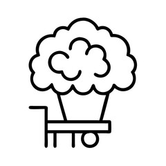 cotton candy stand icon, cotton candy stand line art - simple line art of cotton candy stand, perfect for cotton candy stand logos and icons and themed design 