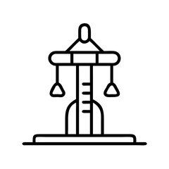 drop tower ride icon, drop tower ride line art - simple line art of drop tower ride, perfect for drop tower ride logos and icons and themed design 