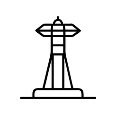 drop tower ride icon, drop tower ride line art - simple line art of drop tower ride, perfect for drop tower ride logos and icons and themed design 
