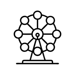 ferris wheel lights icon, ferris wheel lights line art - simple line art of ferris wheel lights, perfect for ferris wheel lights logos and icons and themed design 