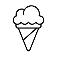 ice cream cone icon, ice cream cone line art - simple line art of ice cream cone, perfect for ice cream cone logos and icons and themed design 