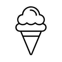 ice cream cone icon, ice cream cone line art - simple line art of ice cream cone, perfect for ice cream cone logos and icons and themed design 