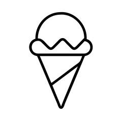 ice cream cone icon, ice cream cone line art - simple line art of ice cream cone, perfect for ice cream cone logos and icons and themed design 