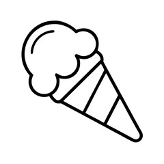 ice cream cone icon, ice cream cone line art - simple line art of ice cream cone, perfect for ice cream cone logos and icons and themed design 