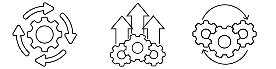 Operations icon vector set. workflow illustration sign collection. work flow symbol. automate logo.