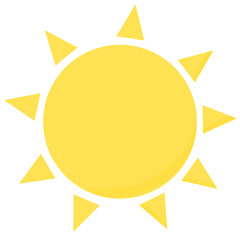 シンプル太陽のイラスト　イエロー