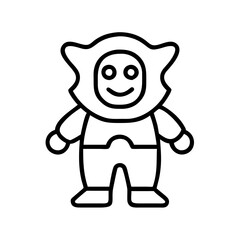 mascot costume icon, mascot costume line art - simple line art of mascot costume, perfect for mascot costume logos and icons and themed design 