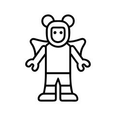 mascot costume icon, mascot costume line art - simple line art of mascot costume, perfect for mascot costume logos and icons and themed design 