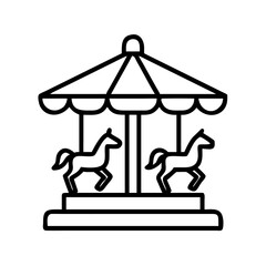 merry go round carousel icon, merry go round carousel line art - simple line art of merry go round carousel, perfect for merry go round carousel logos and icons and themed design 