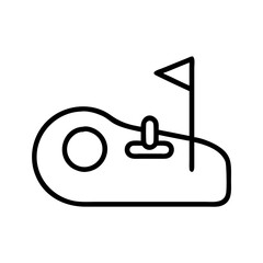 mini golf course icon, mini golf course line art - simple line art of mini golf course, perfect for mini golf course logos and icons and themed design 