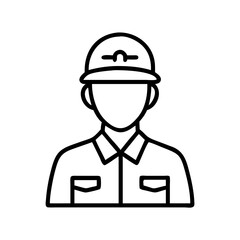 park employee with uniform icon, park employee with uniform line art - simple line art of park employee with uniform, perfect for park employee with uniform logos and icons and themed design 