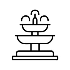 park fountain icon, park fountain line art - simple line art of park fountain, perfect for park fountain logos and icons and themed design 