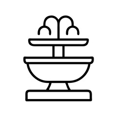 park fountain icon, park fountain line art - simple line art of park fountain, perfect for park fountain logos and icons and themed design 