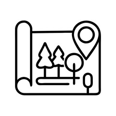 park map icon, park map line art - simple line art of park map, perfect for park map logos and icons and themed design 
