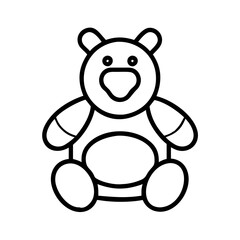 park mascot plush toy icon, park mascot plush toy line art - simple line art of park mascot plush toy, perfect for park mascot plush toy logos and icons and themed design 