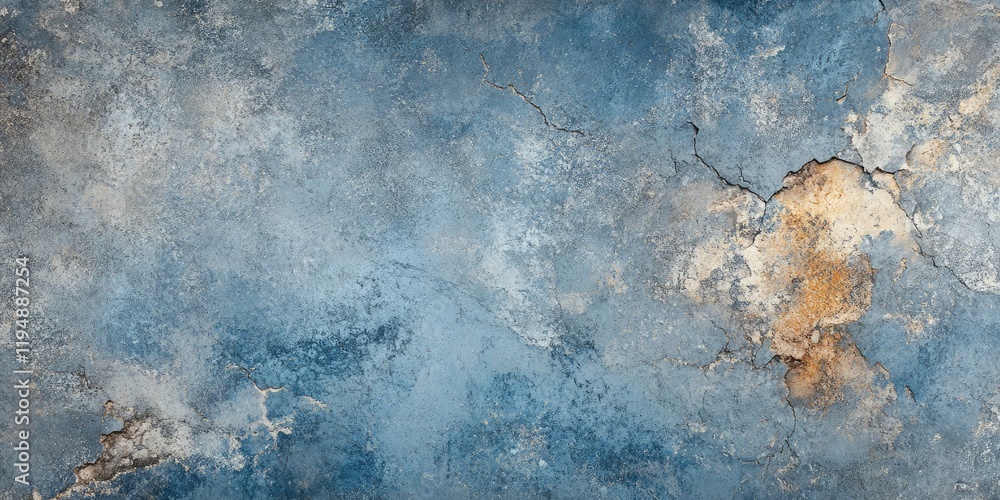 Poster textured backdrop featuring a blend of blue and gray marble with cracks and earthy tones. horizontal