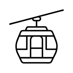 sky ride cable car icon, sky ride cable car line art - simple line art of sky ride cable car, perfect for sky ride cable car logos and icons and themed design 