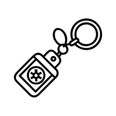 souvenir keychain icon, souvenir keychain line art - simple line art of souvenir keychain, perfect for souvenir keychain logos and icons and themed design 